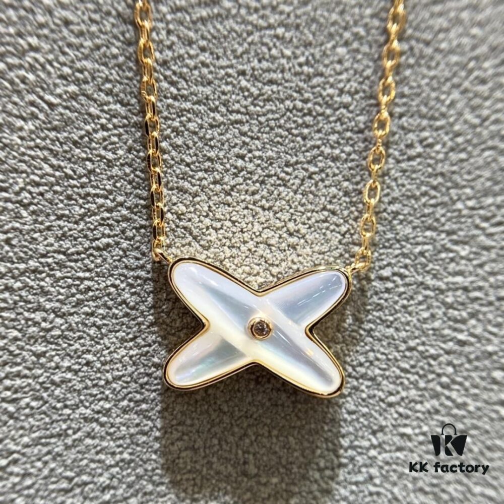 Chaumet Cartier White Mother-of-Pearl Interlocking Necklace LIENS Enduring Bond • A Lifetime