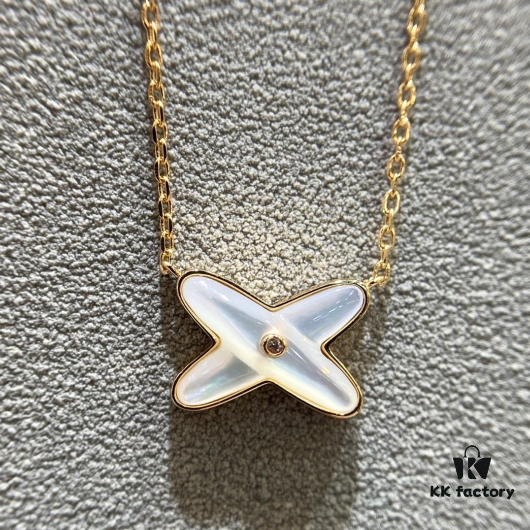 Chaumet Cartier White Mother-of-Pearl Interlocking Necklace LIENS Enduring Bond • A Lifetime