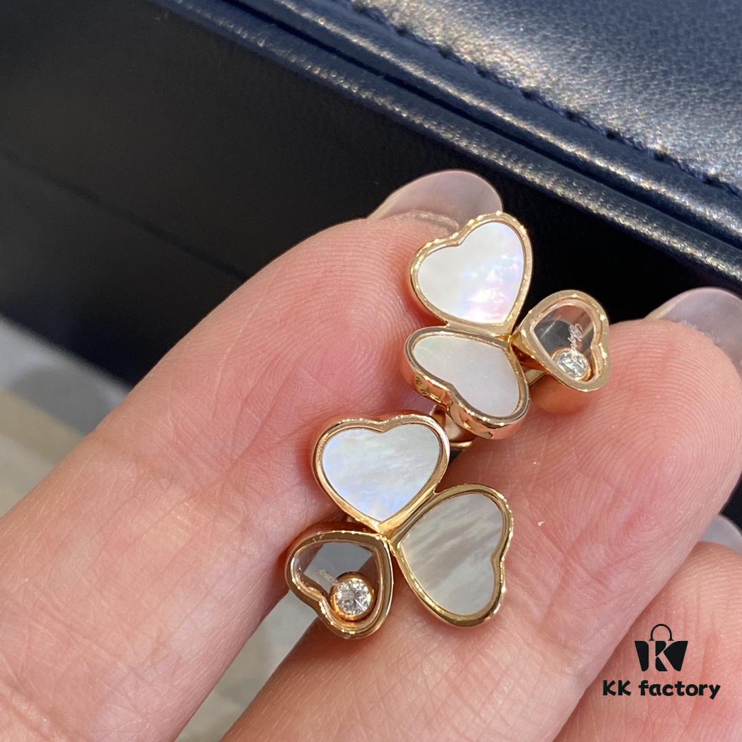 Chopard Happy Hearts Wings Series Pendant with Movable Diamond and Mother-of-Pearl Hearts