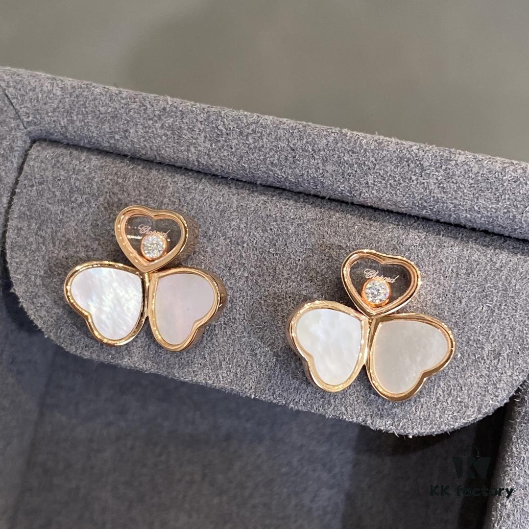 Chopard Happy Hearts Wings Series Pendant with Movable Diamond and Mother-of-Pearl Hearts