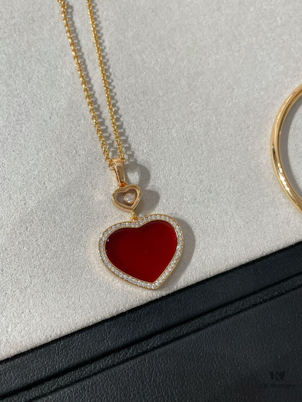 Chopard Heart Necklace and Bracelet with Diamond Trimmings in New Year Red