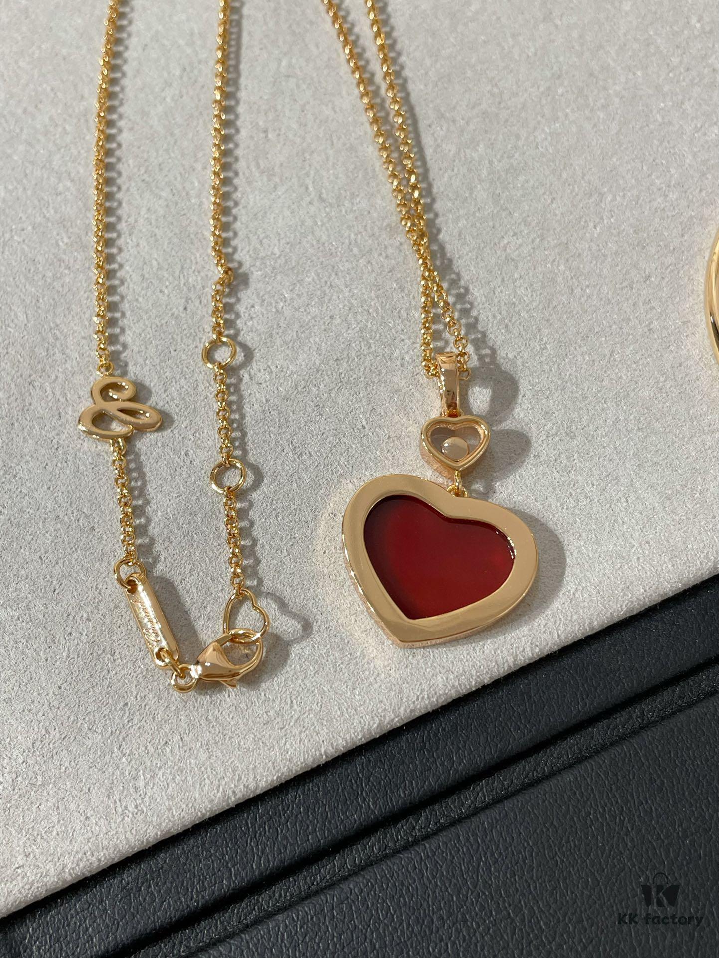 Chopard Heart Necklace and Bracelet with Diamond Trimmings in New Year Red