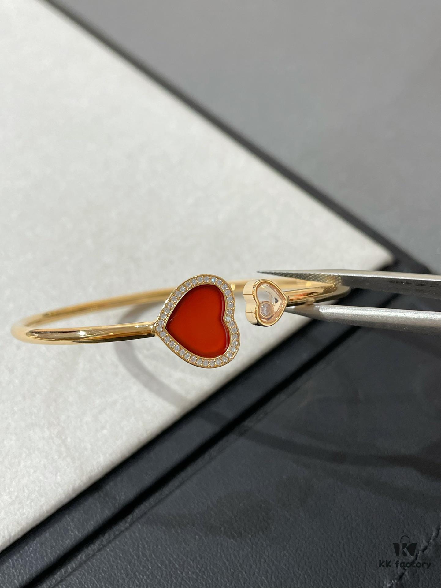 Chopard Heart Necklace and Bracelet with Diamond Trimmings in New Year Red