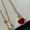 Chopard Heart Necklace and Bracelet with Diamond Trimmings in New Year Red