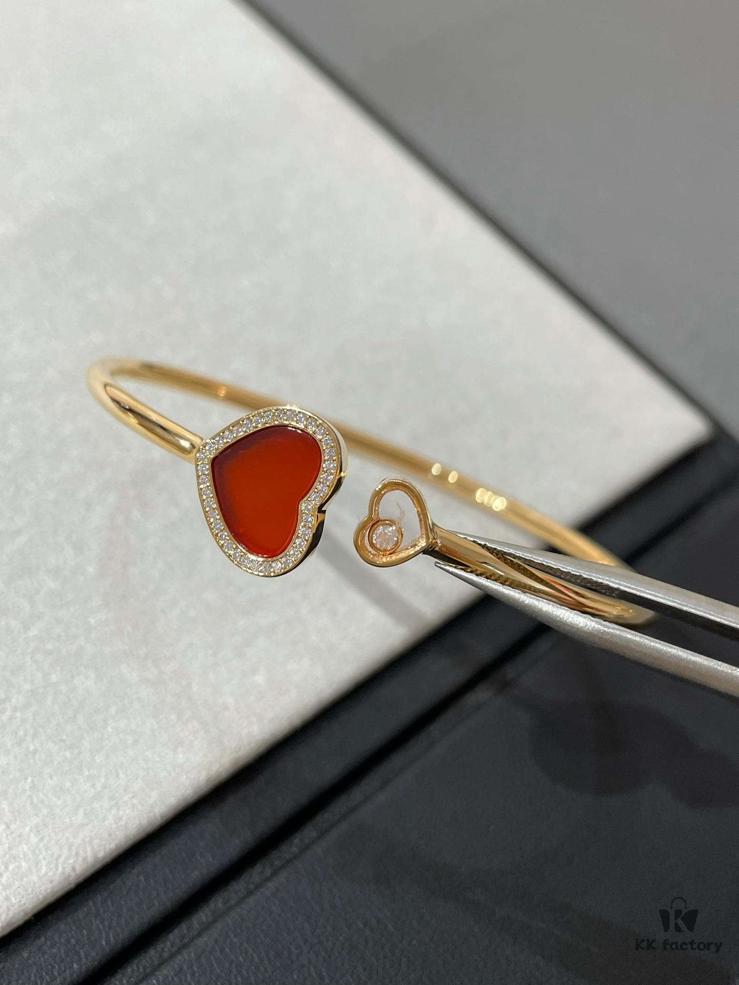 Chopard Heart Necklace and Bracelet with Diamond Trimmings in New Year Red