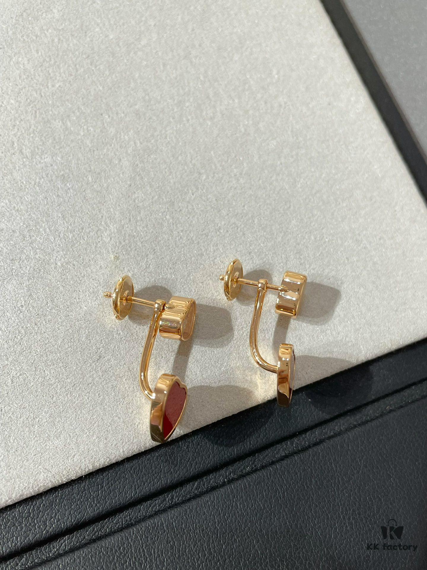 Chopard Heart Earrings with Red Agate