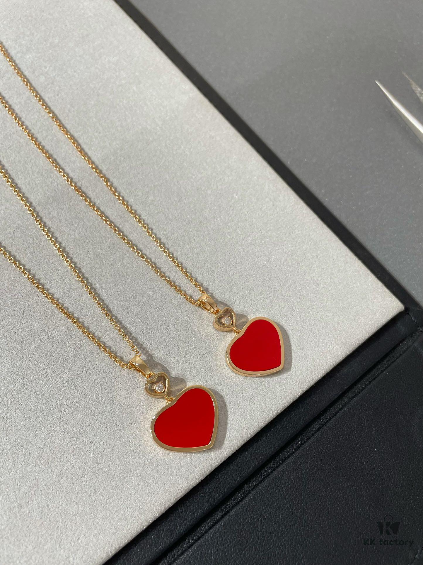 Chopard Heart Necklace with Happy Diamonds - Classic Collection ❤ New Year Red