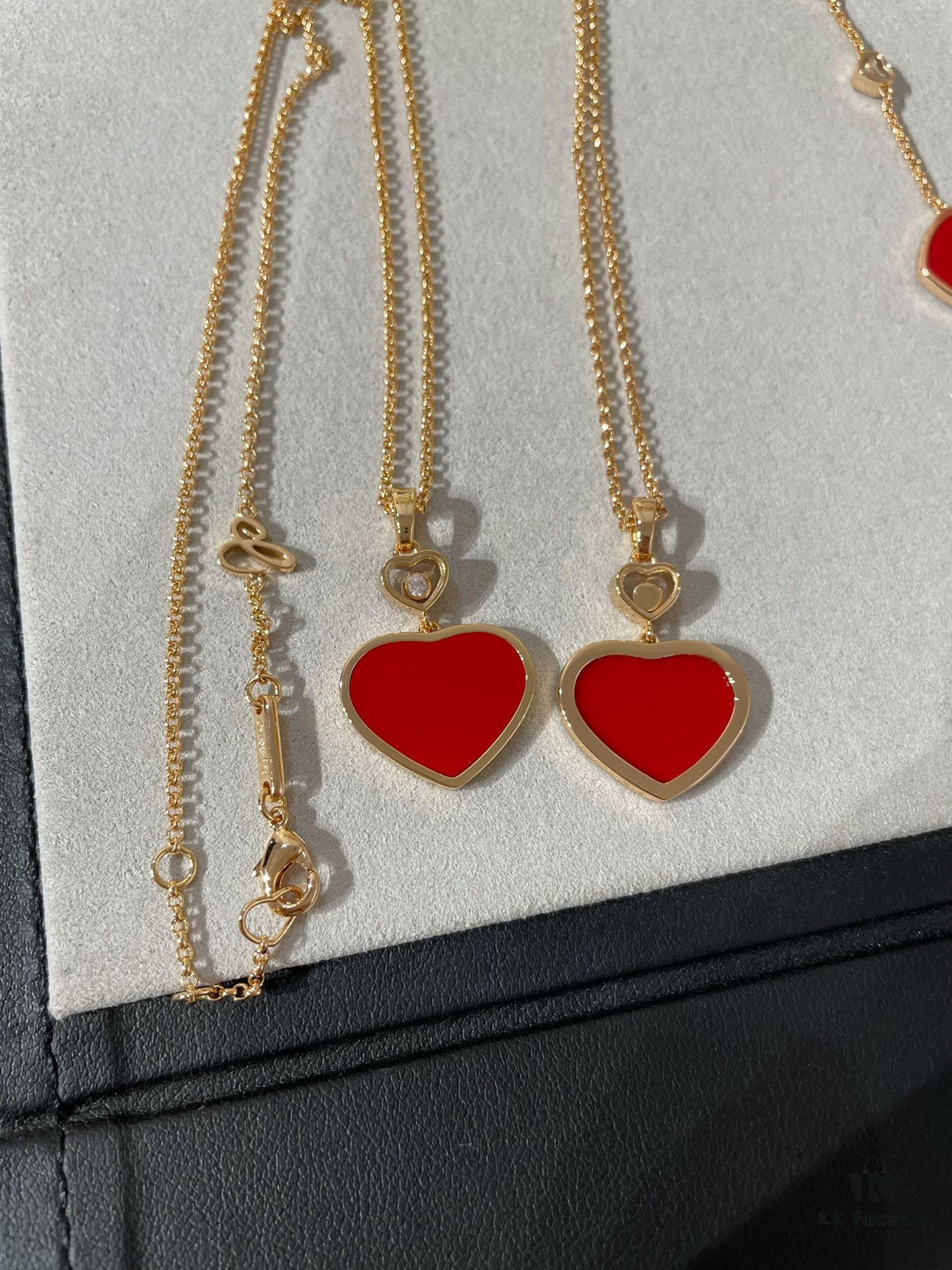 Chopard Heart Necklace with Happy Diamonds - Classic Collection ❤ New Year Red