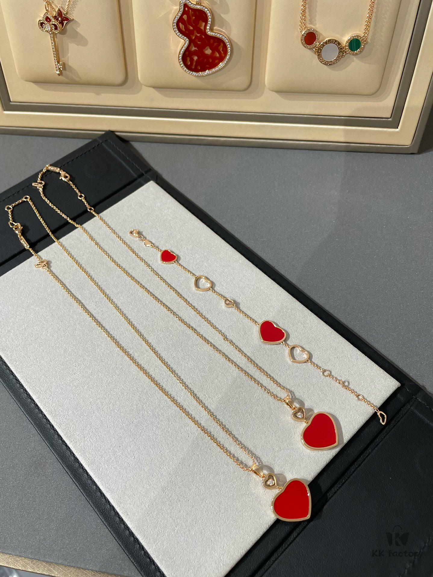 Chopard Heart Necklace with Happy Diamonds - Classic Collection ❤ New Year Red