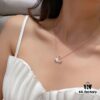 Chopard Angel Necklace - Lucky Chopard with Iconic Moving Diamond, S925 Sterling Silver, 18K Rose Gold Plated, Original Logo and Tag, Adjustable Chain