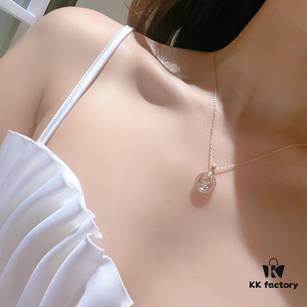 Chopard 👼 Chopard Necklace with Lucky and Iconic Moving Diamonds, 18K Rose Gold, Original Logo, Adjustable Chain