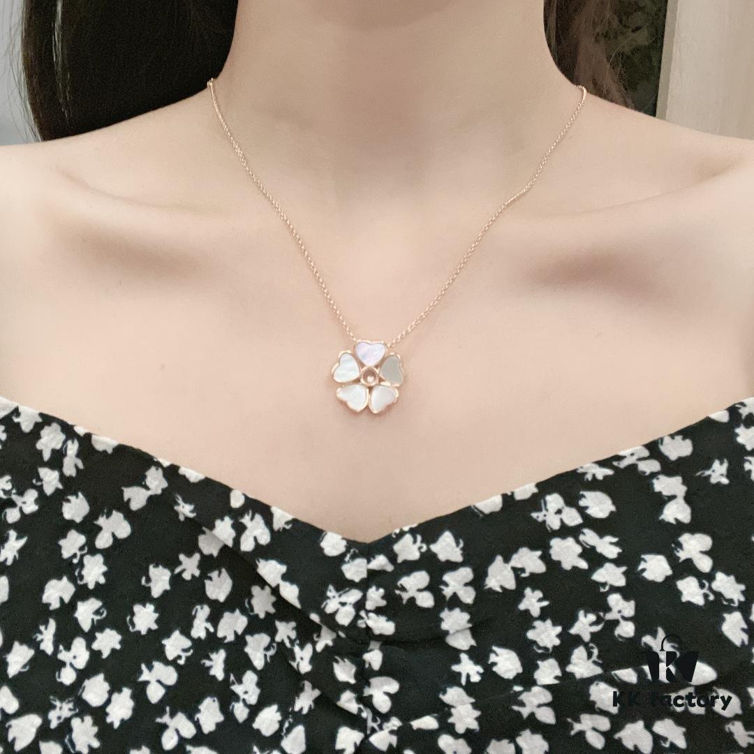 Chopard Angel Necklace with Lucky Symbol and Iconic Moving Diamond in 18K Rose Gold, Adjustable Chain with Original Logo and Authentic Tag