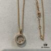 Chopard Happy Diamonds Collection Fully Paved Round Necklace with Movable Diamond Heart Pendant