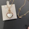 XB Peach Heart Edge Diamond Necklace, White Shell Version