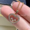 Chopard Happy Diamonds Collection Fully Set Diamond Heart Pendant Necklace with Moving Diamonds