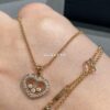 Chopard Happy Diamonds Collection Fully Set Diamond Heart Pendant Necklace with Moving Diamonds