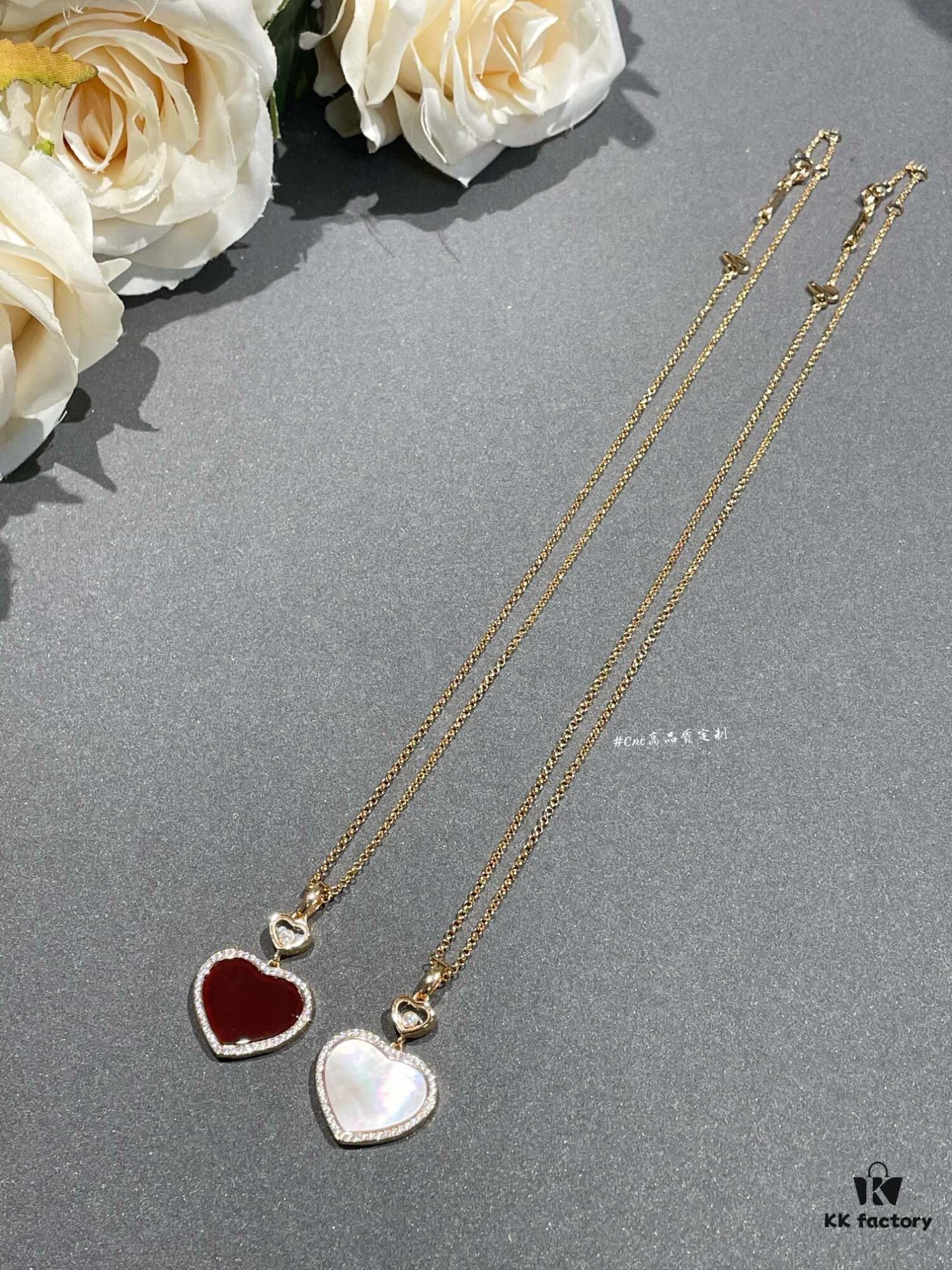 Chopard Happy Hearts Collection Heart Pendant Necklace with Diamonds, Two Colors Available in Stock