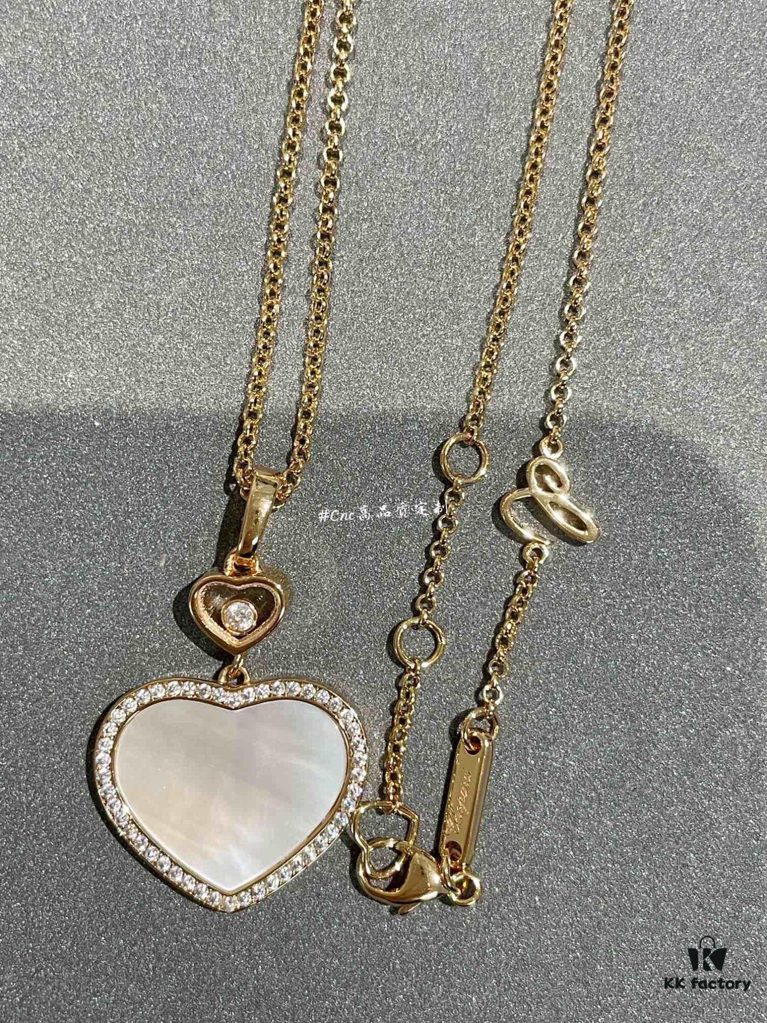 Chopard Happy Hearts Collection Heart Pendant Necklace with Diamonds, Two Colors Available in Stock