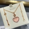 Chopard Heart Pendant Necklace with Zircon Accents, High-Quality K-Gold Finish, Sparkling and Elegant