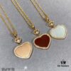 Chopard Heart Pendant Necklace with Zircon Accents, High-Quality K-Gold Finish, Sparkling and Elegant