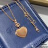 Chopard Heart Pendant Necklace with Zircon Accents, High-Quality K-Gold Finish, Sparkling and Elegant