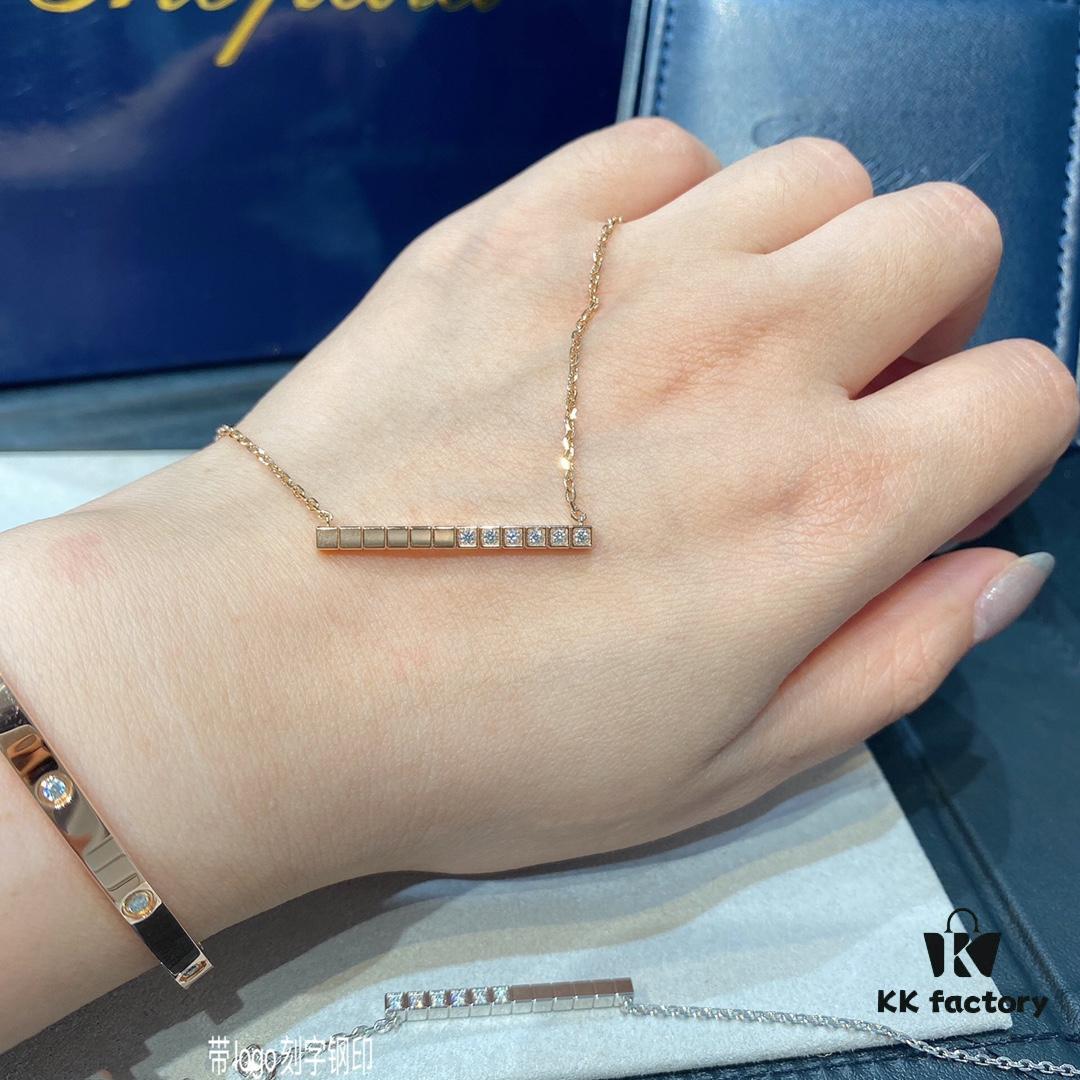 Chopard IceCube Collection Geometric Necklace, Recommended by Celebrities! Premium Quality, Exclusive Design!