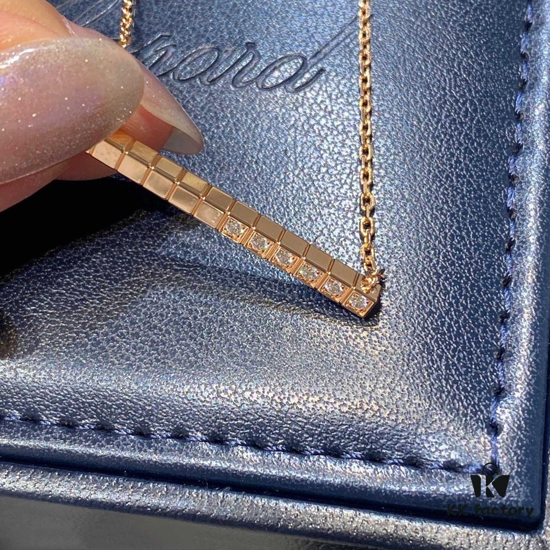 Chopard IceCube Collection Geometric Necklace, Recommended by Celebrities! Premium Quality, Exclusive Design!
