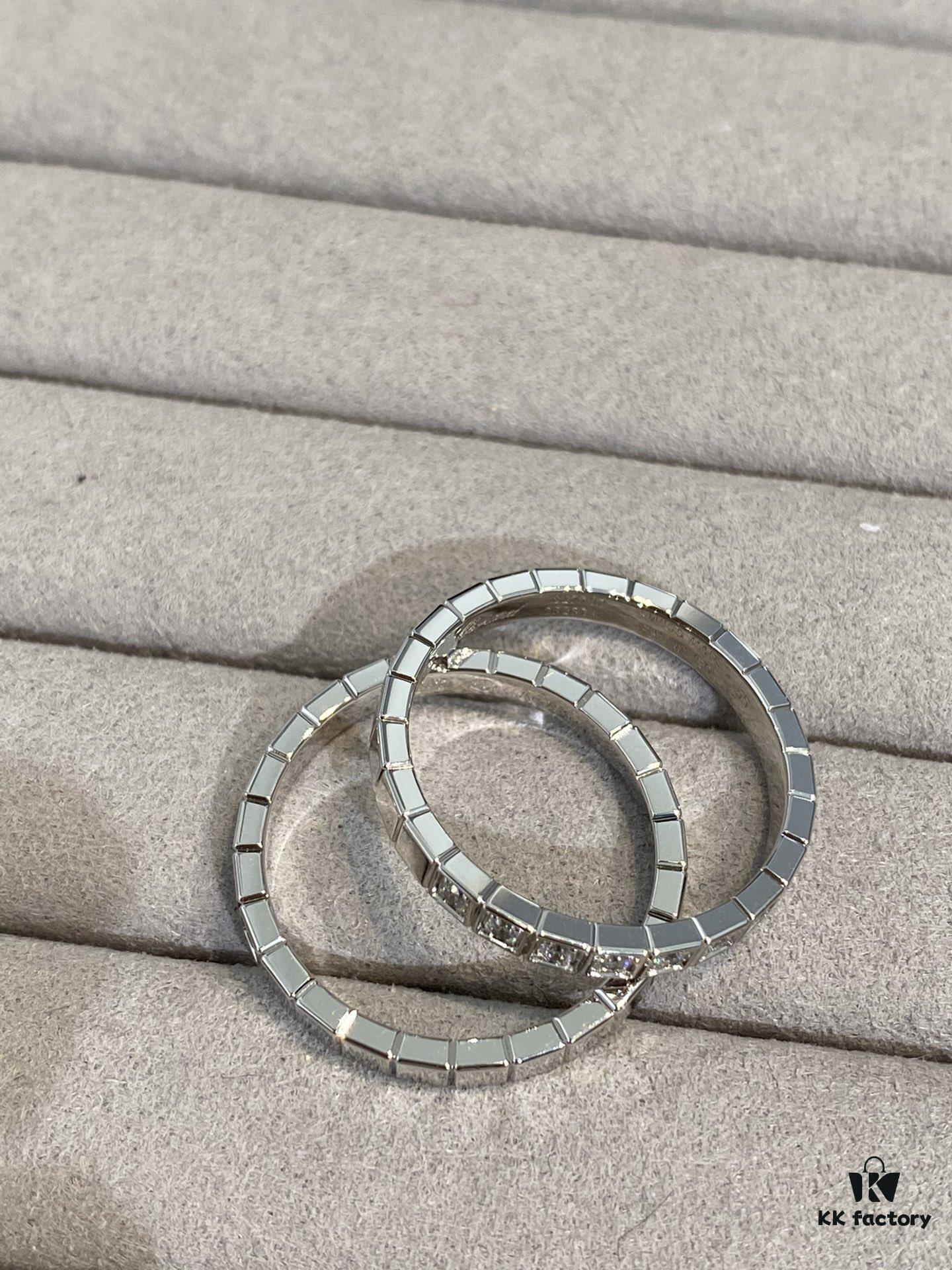 New Chopard Ice Cube Series Ring, Same Style as Zhu Yilong's, Precision-Carved Mini Ice Block Ring with Single or Ten Diamonds, White Gold and Rose Gold Narrow Version