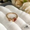 Chopard Happy Hearts Series Heart Ring with Natural Gemstone and Floating Diamond
