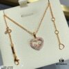 Chopard-inspired Heart Diamond-edge Necklace, In Stock, My Love Hidden in Heart 💓 Yet Revealed in Color 🌈🔥 High-quality K-gold Craftsmanship, Best Value Online ‼️ Bestseller, Colors Available, Excellent 👍, Adorned with Sparkling Zirconias Mimicking K-gold, Fashionable and Elegant ✨✨✨