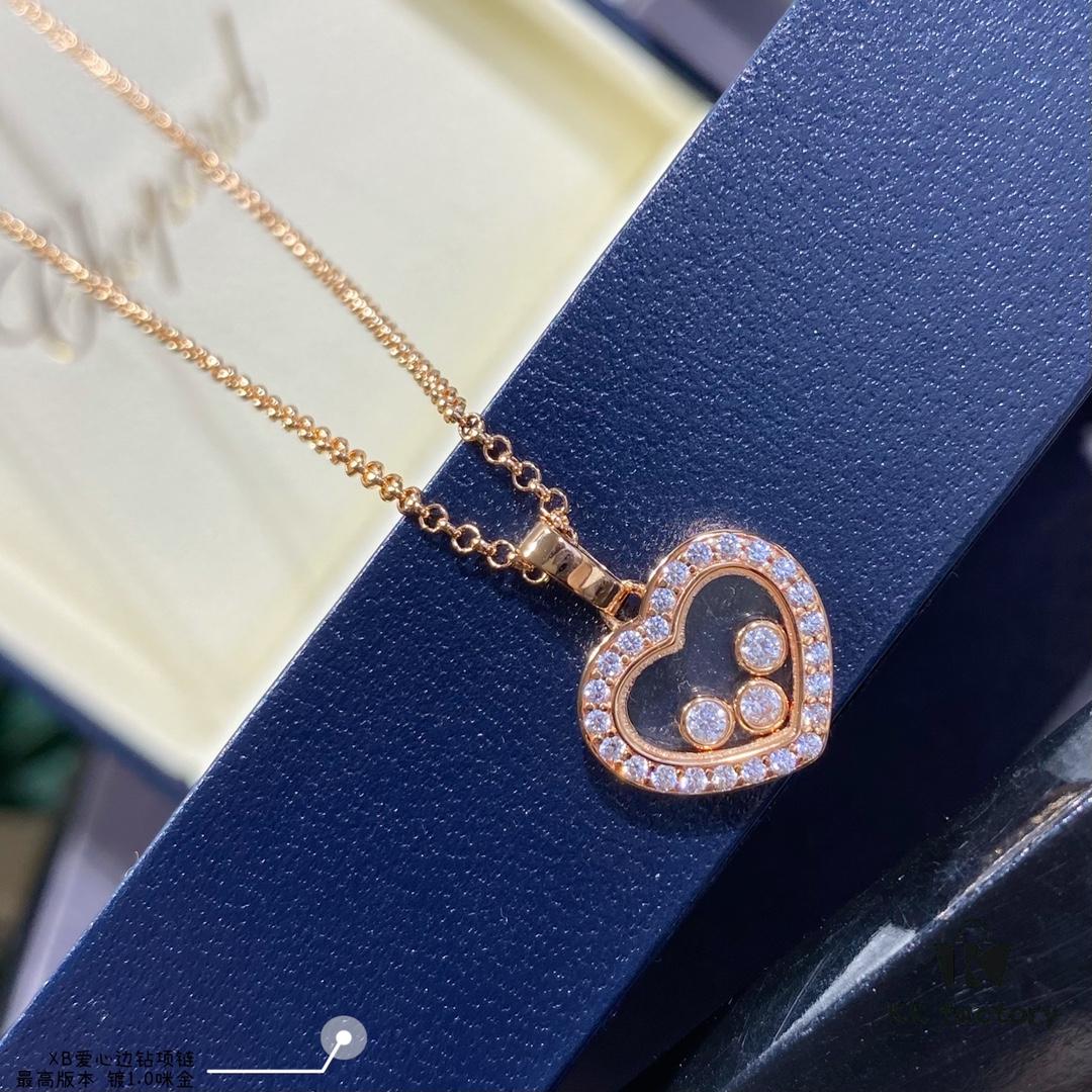 Chopard-inspired Heart Diamond-edge Necklace, In Stock, My Love Hidden in Heart 💓 Yet Revealed in Color 🌈🔥 High-quality K-gold Craftsmanship, Best Value Online ‼️ Bestseller, Colors Available, Excellent 👍, Adorned with Sparkling Zirconias Mimicking K-gold, Fashionable and Elegant ✨✨✨