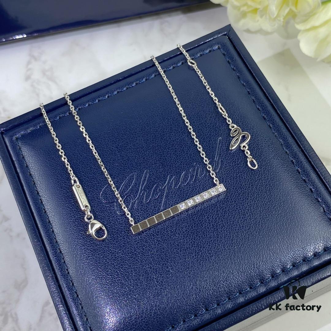 Chopard-Style Diamond Necklace in High-Quality K-Gold with Sparkling Zirconia