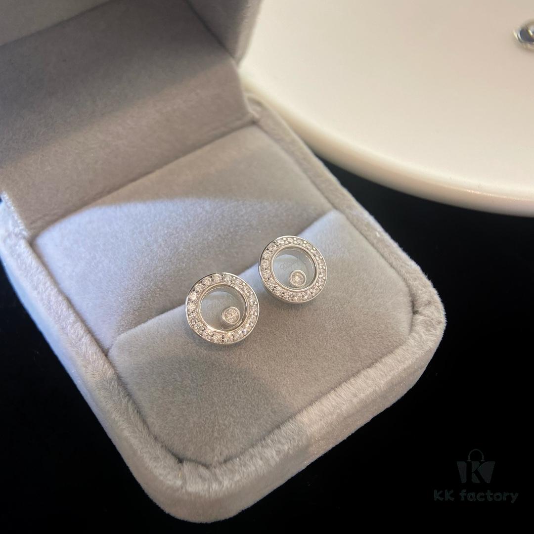 Chopard Happy Series Earrings, Dancing Diamond Collection