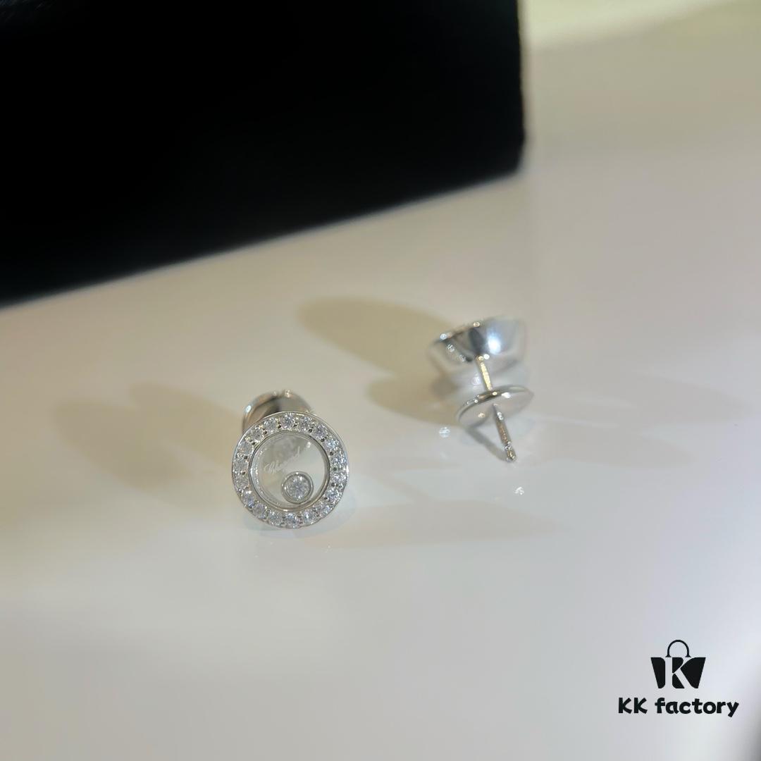 Chopard Happy Series Earrings, Dancing Diamond Collection