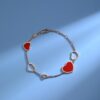 Chopard-style Heart Bracelet with Symbolic Design - Interconnected Hearts
