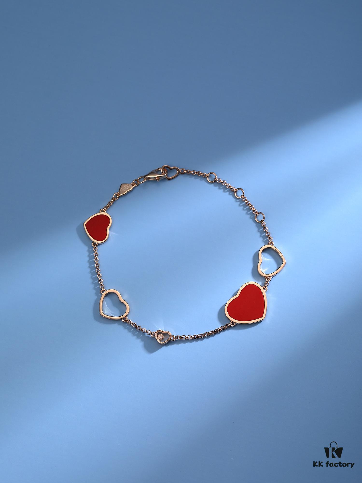Chopard-style Heart Bracelet with Symbolic Design - Interconnected Hearts