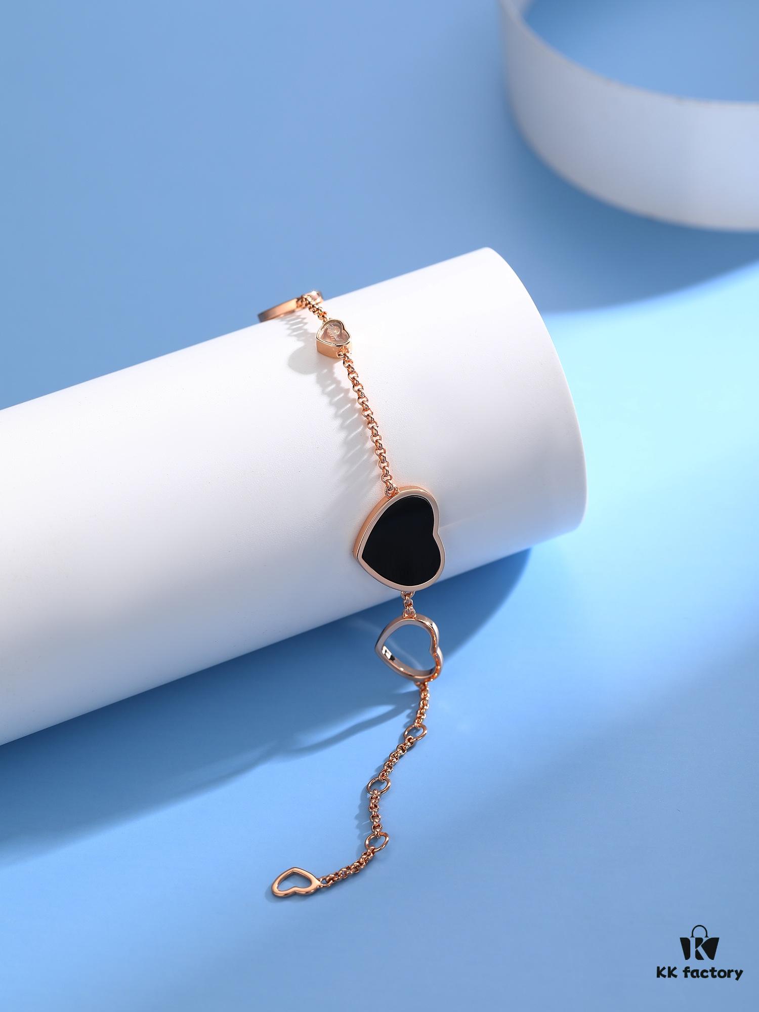 Chopard-style Heart Bracelet with Symbolic Design - Interconnected Hearts