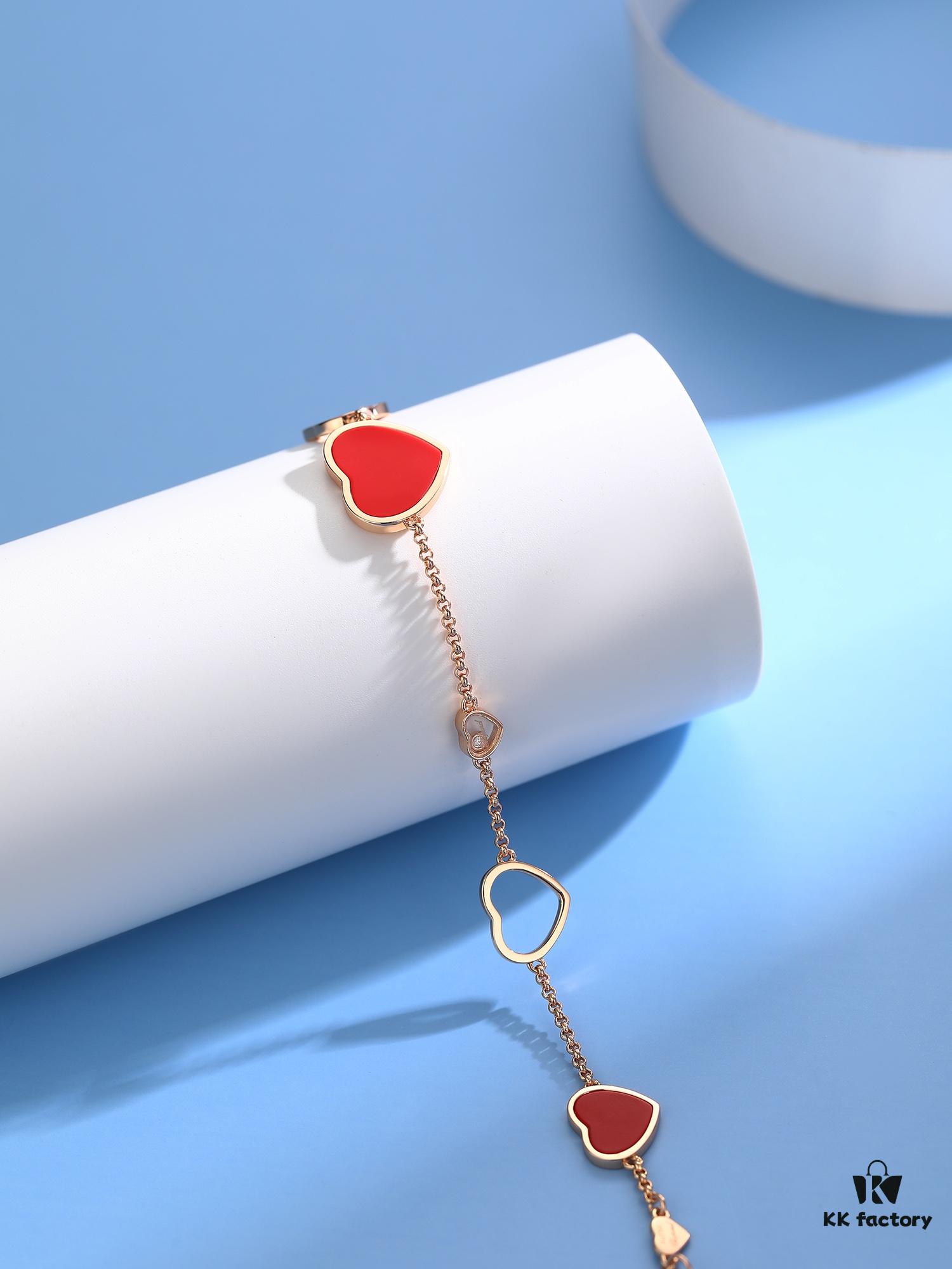 Chopard-style Heart Bracelet with Symbolic Design - Interconnected Hearts