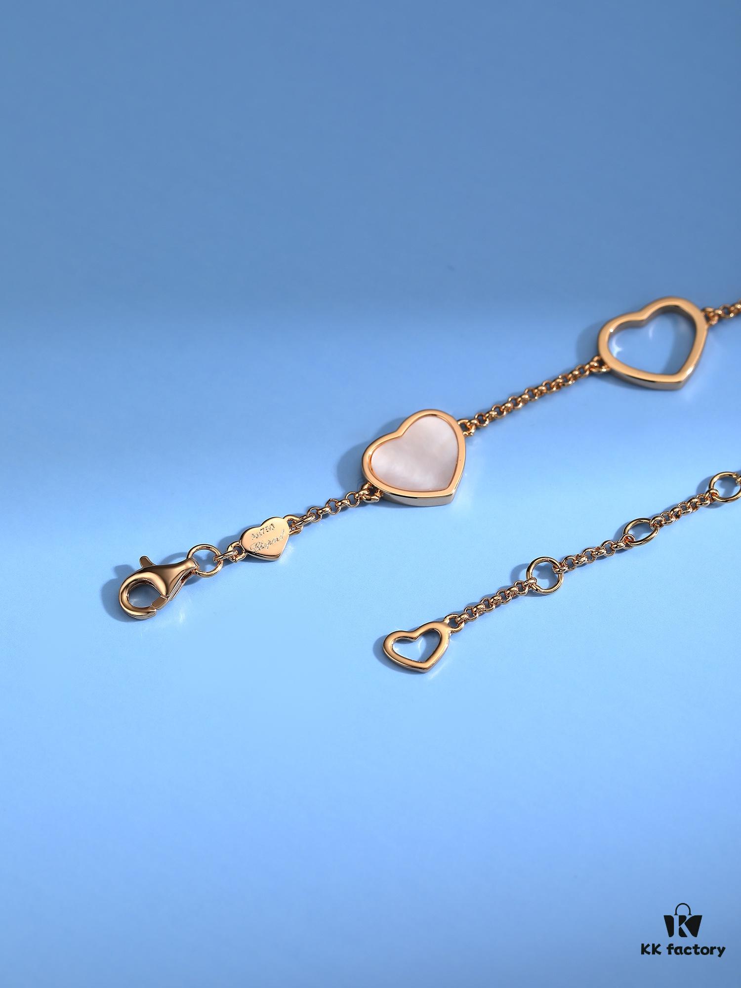 Chopard-style Heart Bracelet with Symbolic Design - Interconnected Hearts