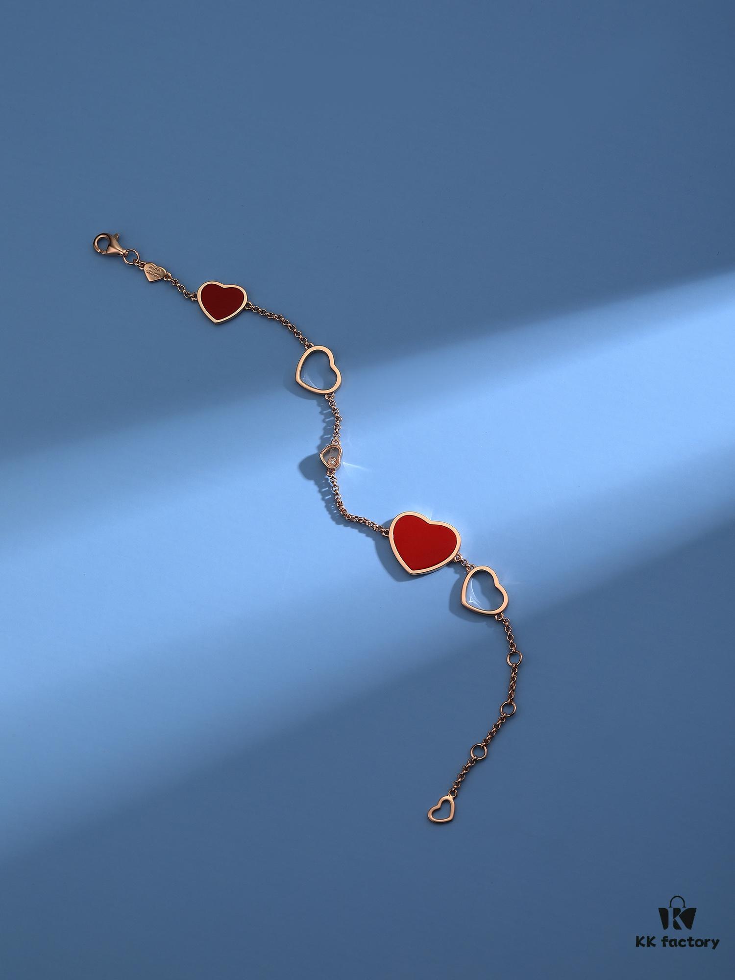 Chopard-style Heart Bracelet with Symbolic Design - Interconnected Hearts