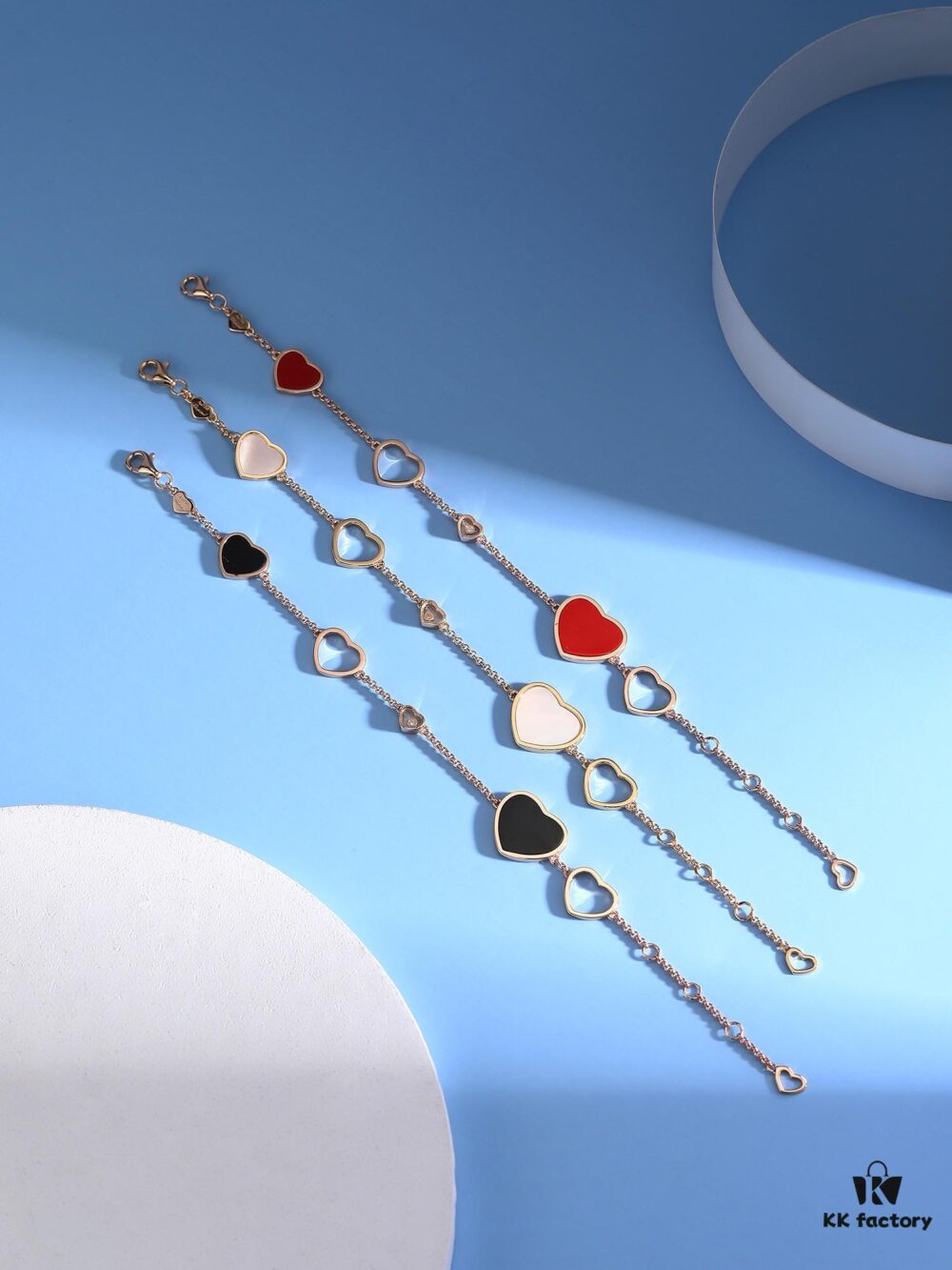 Chopard-style Heart Bracelet with Symbolic Design - Interconnected Hearts