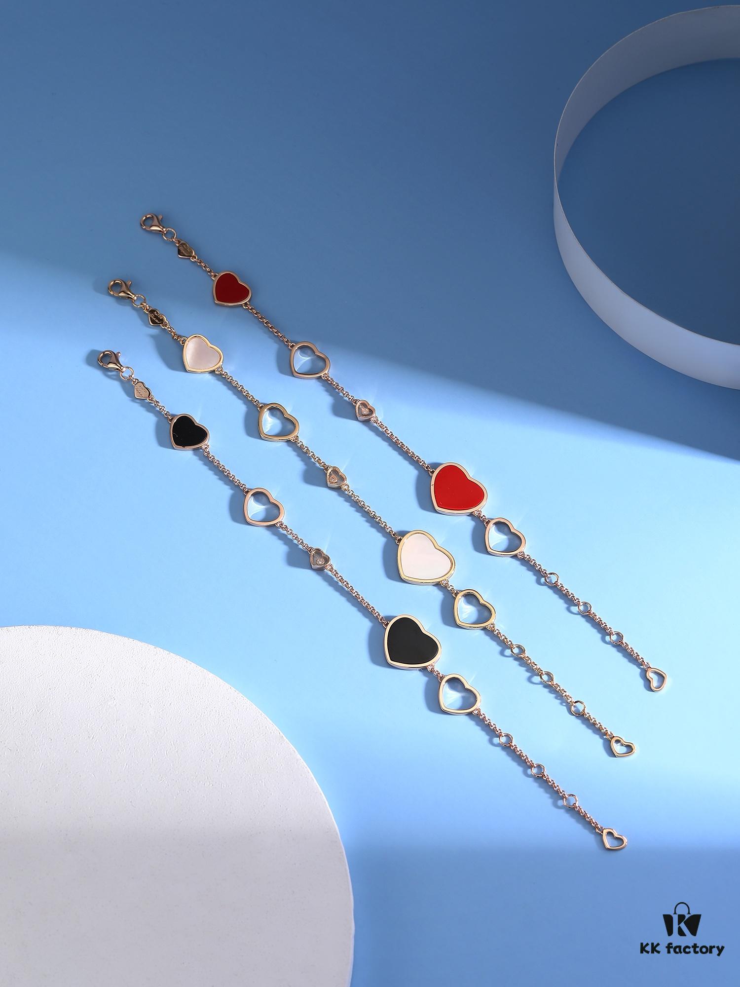 Chopard-style Heart Bracelet with Symbolic Design - Interconnected Hearts