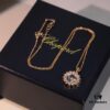 Chopard High-Version Necklace with Floating Diamond in Glass, 18K Rose Gold, Adjustable Chain, Authentic Logo on Glass and Tag