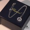 Chopard High-Version Necklace with Floating Diamond in Glass, 18K Rose Gold, Adjustable Chain, Authentic Logo on Glass and Tag