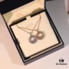 Chopard High-Version Necklace with Floating Diamond in Glass, 18K Rose Gold, Adjustable Chain, Authentic Logo on Glass and Tag