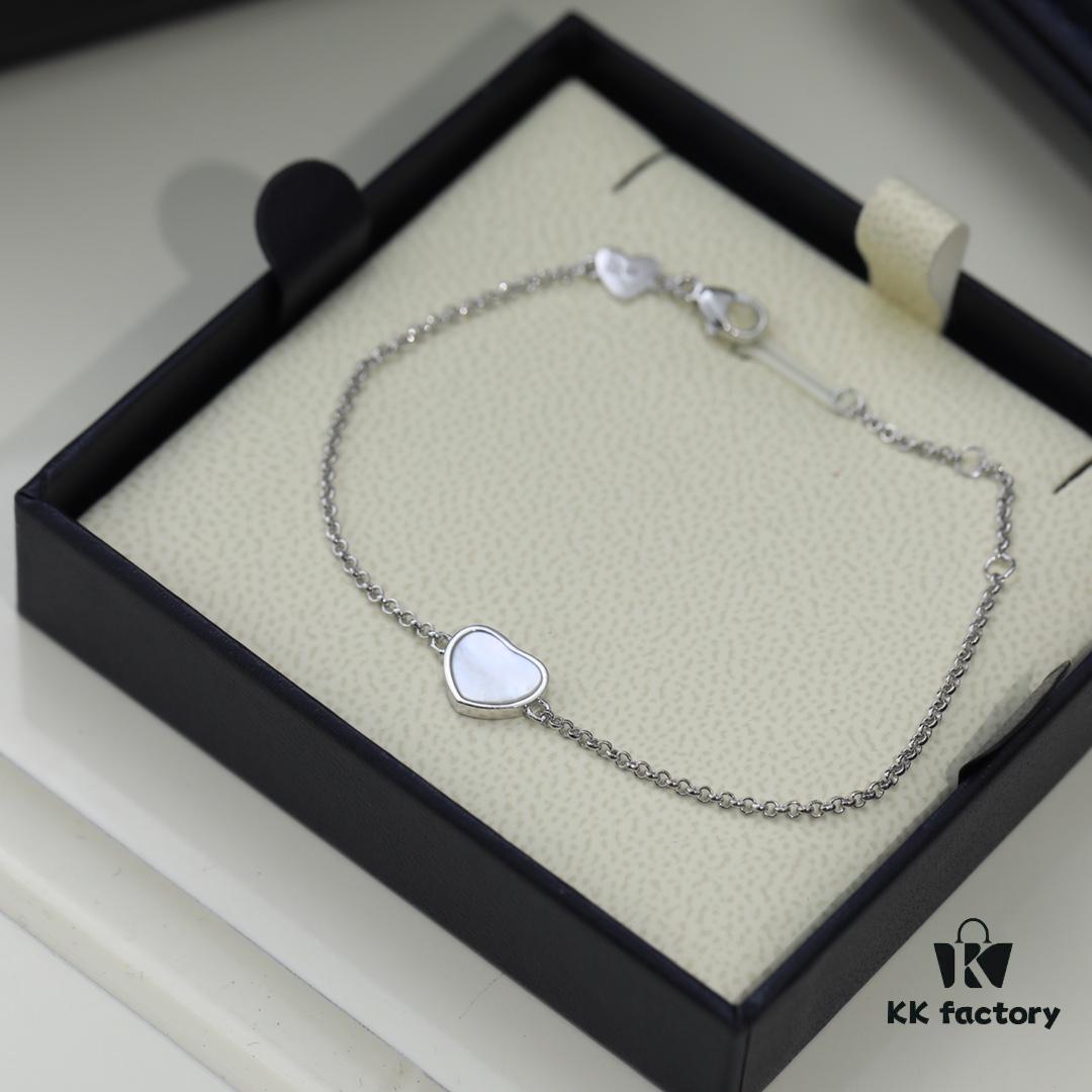 Chopard Angel Hand Chain - Chopard's Symbol of Luck with Iconic Moving Diamond, 18K Gold Plated, Original Logo and Authentic Tag, Adjustable Length Chopard Heart Bracelet