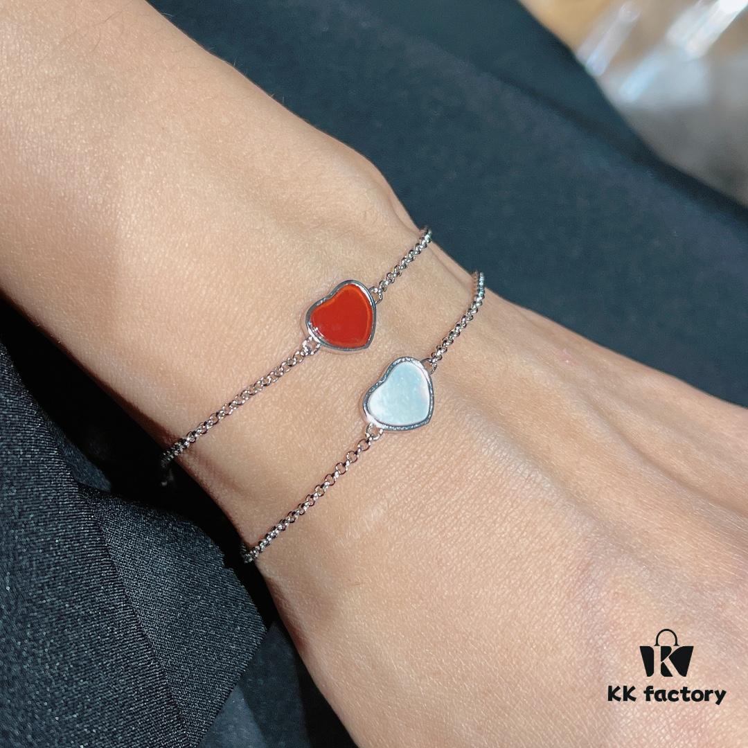 Chopard Angel Hand Chain - Chopard's Symbol of Luck with Iconic Moving Diamond, 18K Gold Plated, Original Logo and Authentic Tag, Adjustable Length Chopard Heart Bracelet