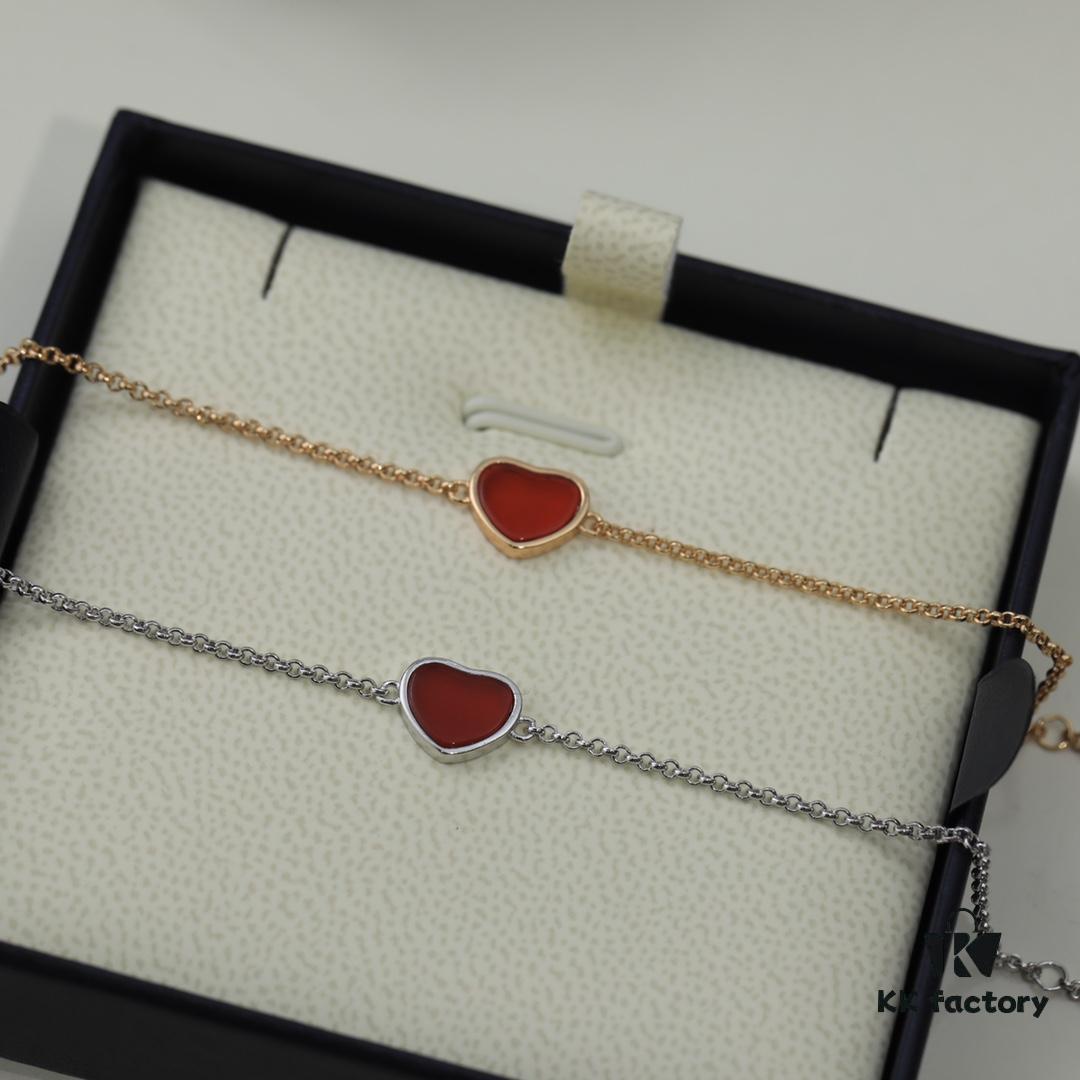 Chopard Angel Hand Chain - Chopard Lucky Symbol with Iconic Moving Diamond, 18K Gold Plated, Original Logo and Authentic Tag, Adjustable Length Chopard Heart Bracelet 53581075