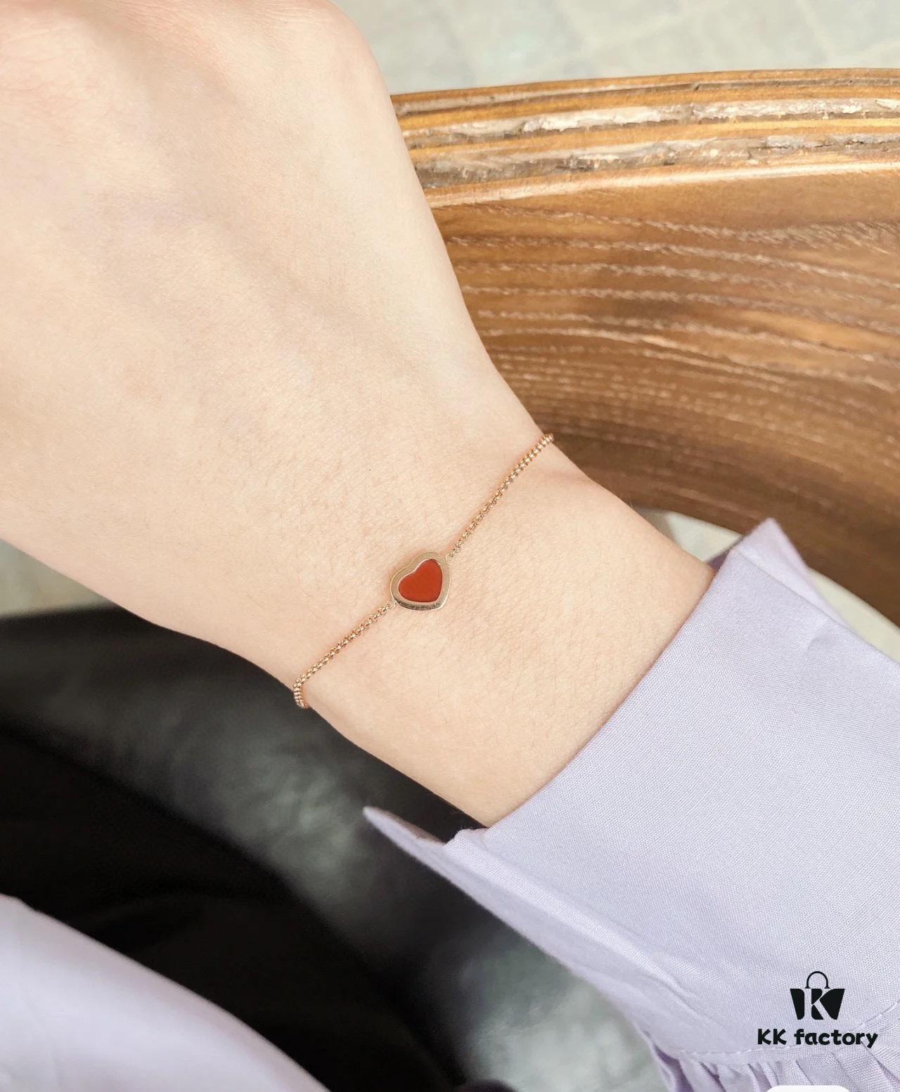 Chopard Angel Hand Chain - Chopard Lucky Symbol with Iconic Moving Diamond, 18K Gold Plated, Original Logo and Authentic Tag, Adjustable Length Chopard Heart Bracelet 53581075