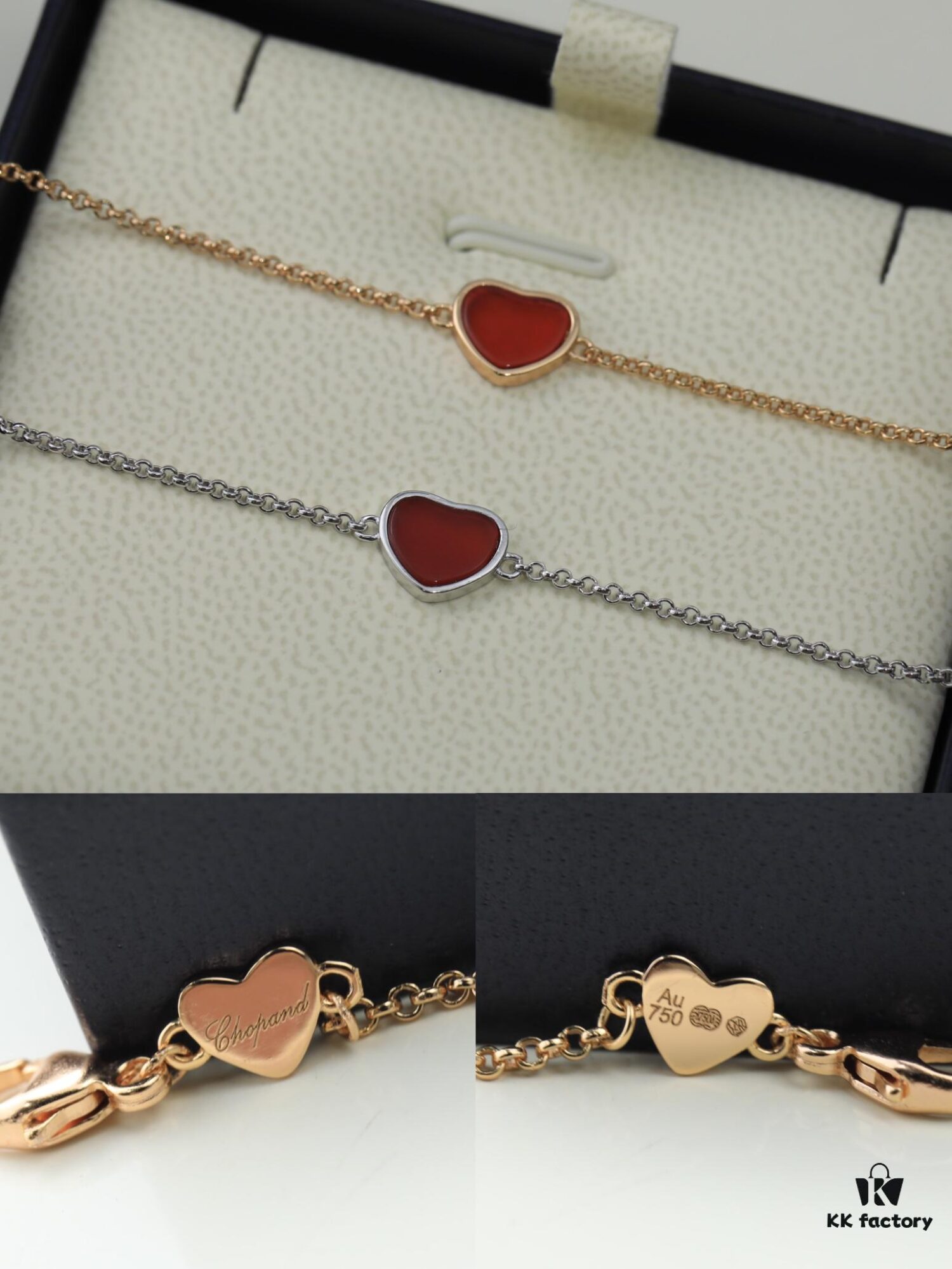 Chopard Angel Hand Chain - Chopard Lucky Symbol with Iconic Moving Diamond, 18K Gold Plated, Original Logo and Authentic Tag, Adjustable Length Chopard Heart Bracelet 53581075